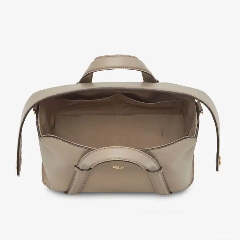 Affordable HOT Bag Leather Boston 365 In Medium Grey Grained Fendi 0409